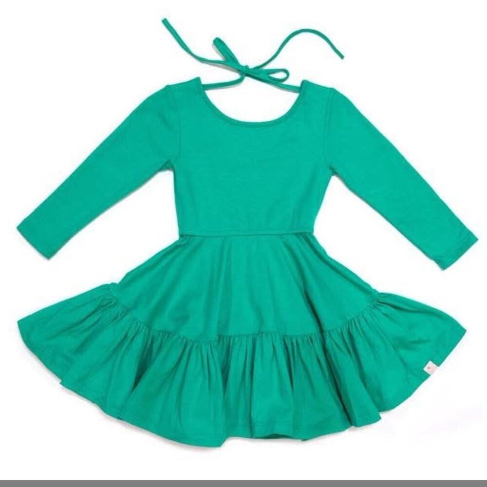 Omi Jo Size 5 Arcadia Green Winter Ruffle Dress NWT